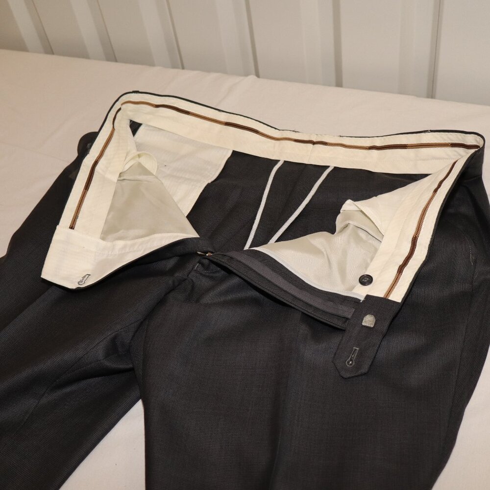 The Custom Shop Mens Wool Dark Gray Suit Jacket and Pants Size 53L Long w/flaw - Picture 10 of 15